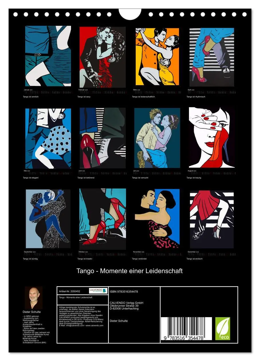 Bild: 9783516354478 | Tango - Momente einer Leidenschaft (Wandkalender 2026 DIN A4 hoch),...