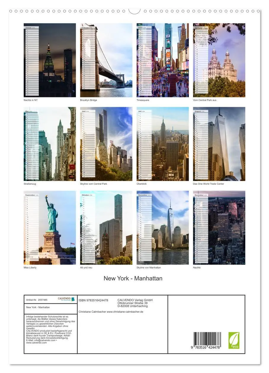 Bild: 9783516424478 | New York - Manhattan (hochwertiger Premium Wandkalender 2026 DIN A2...