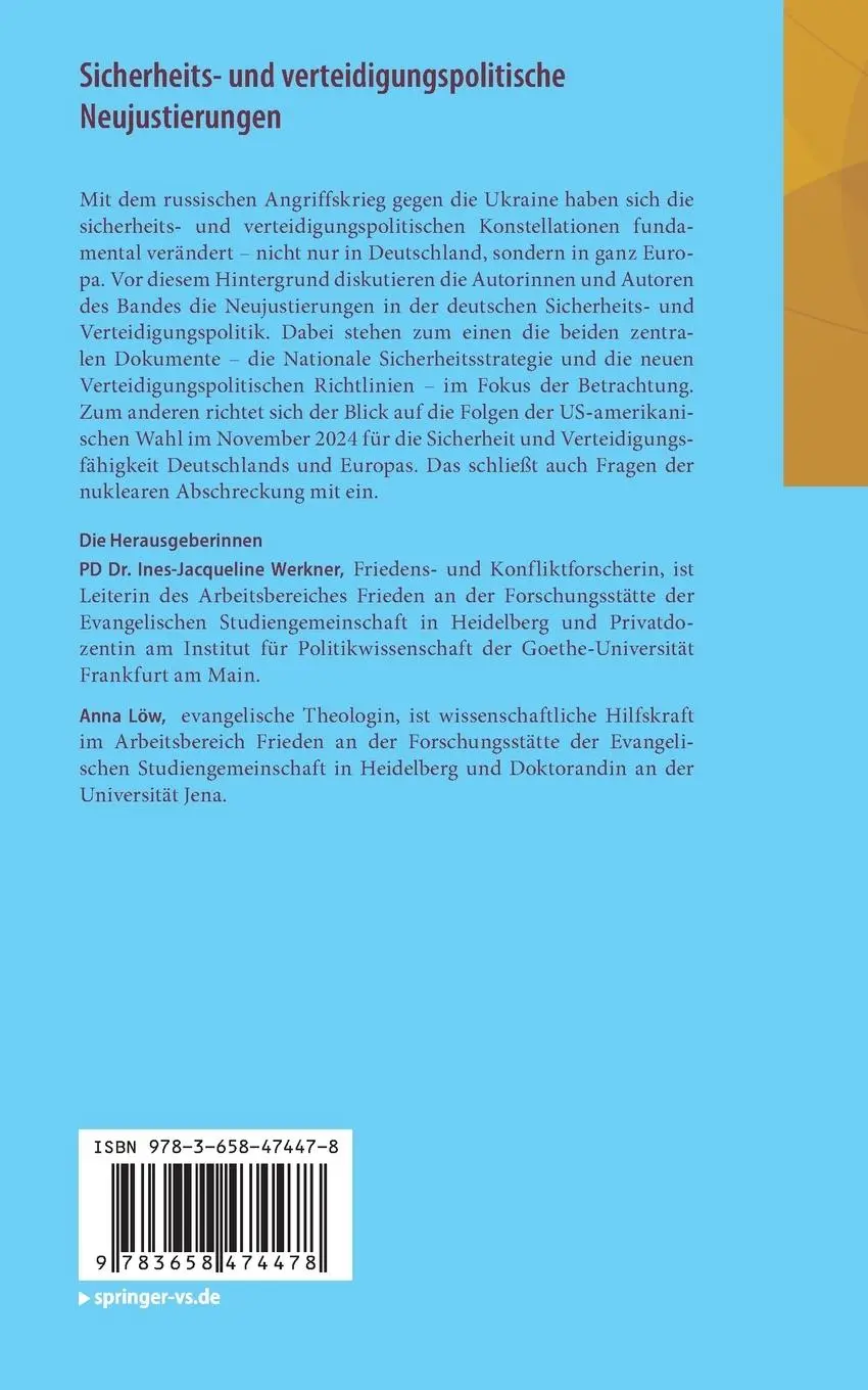 Rückseite: 9783658474478 | Sicherheits- und verteidigungspolitische Neujustierungen | Taschenbuch