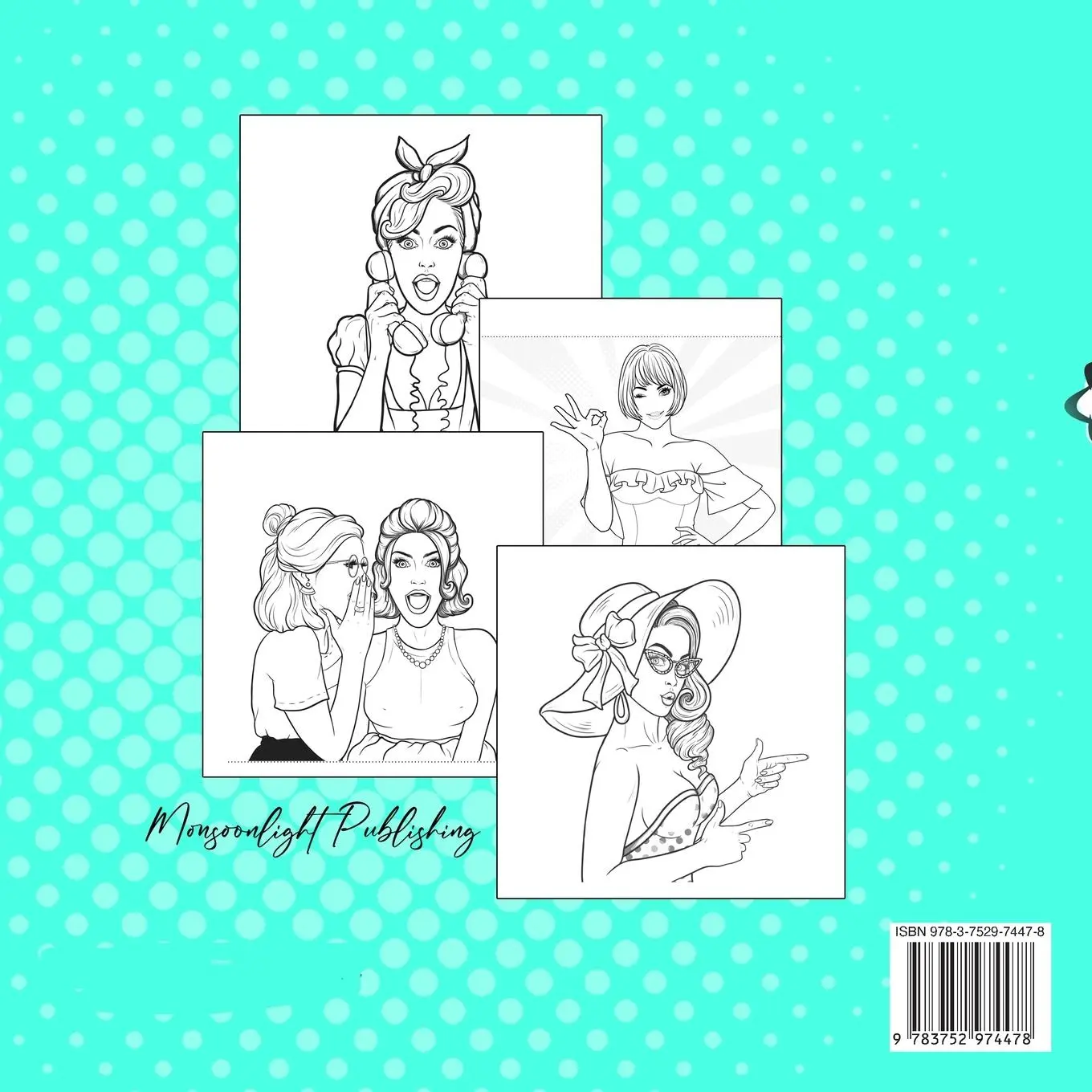 Rückseite: 9783752974478 | Pop Art Coloring Book for Girls | Monsoon Publishing | Taschenbuch