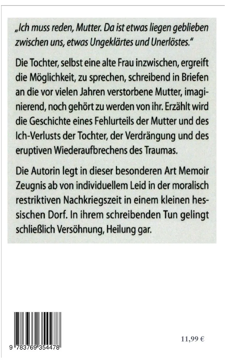 Rückseite: 9783769354478 | Da liegt ein tiefer Schnee | Briefe an die Mutter | Marie Schäfer