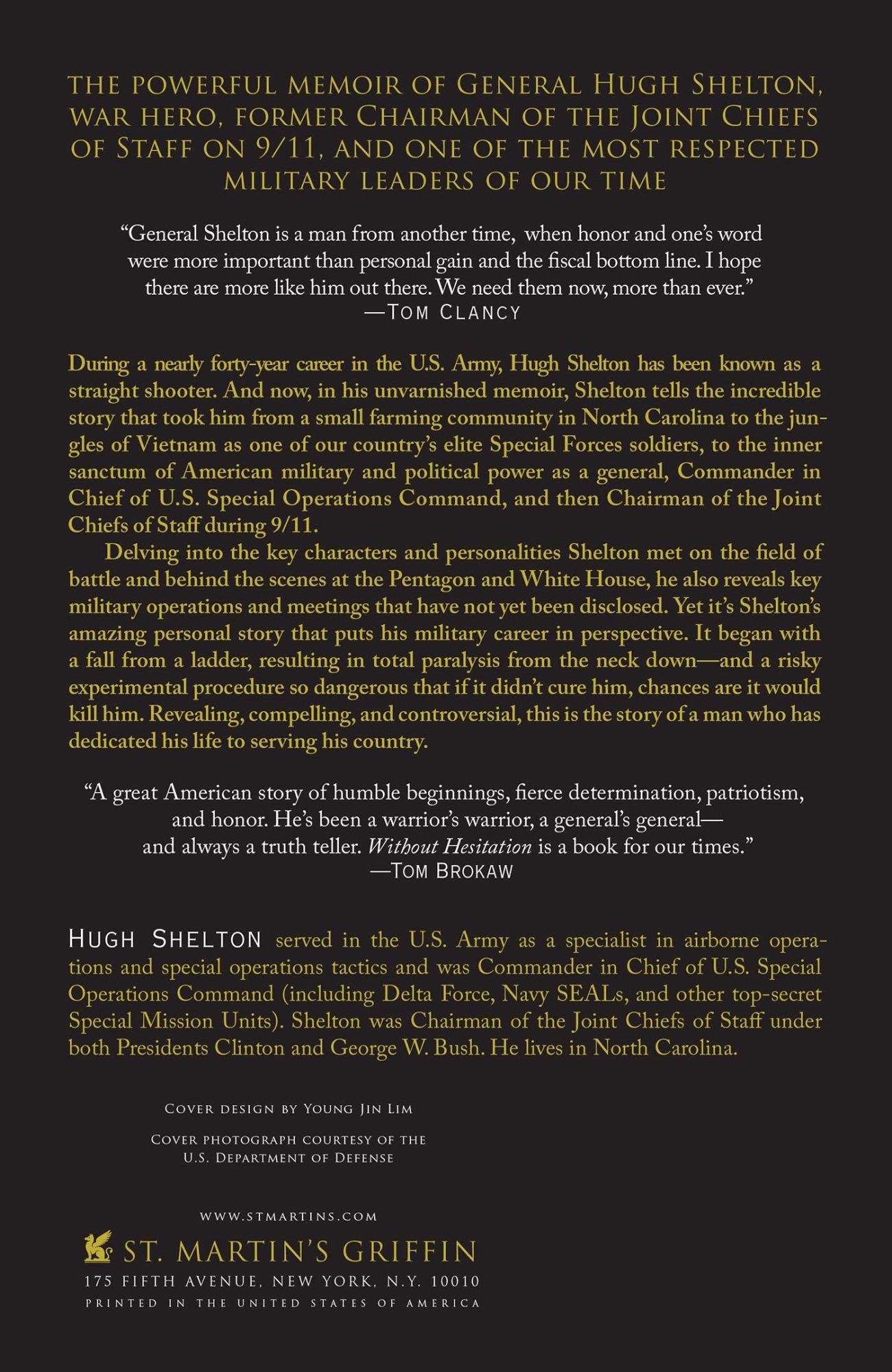 Rückseite: 9780312604578 | Without Hesitation | The Odyssey of an American Warrior | Hugh Shelton