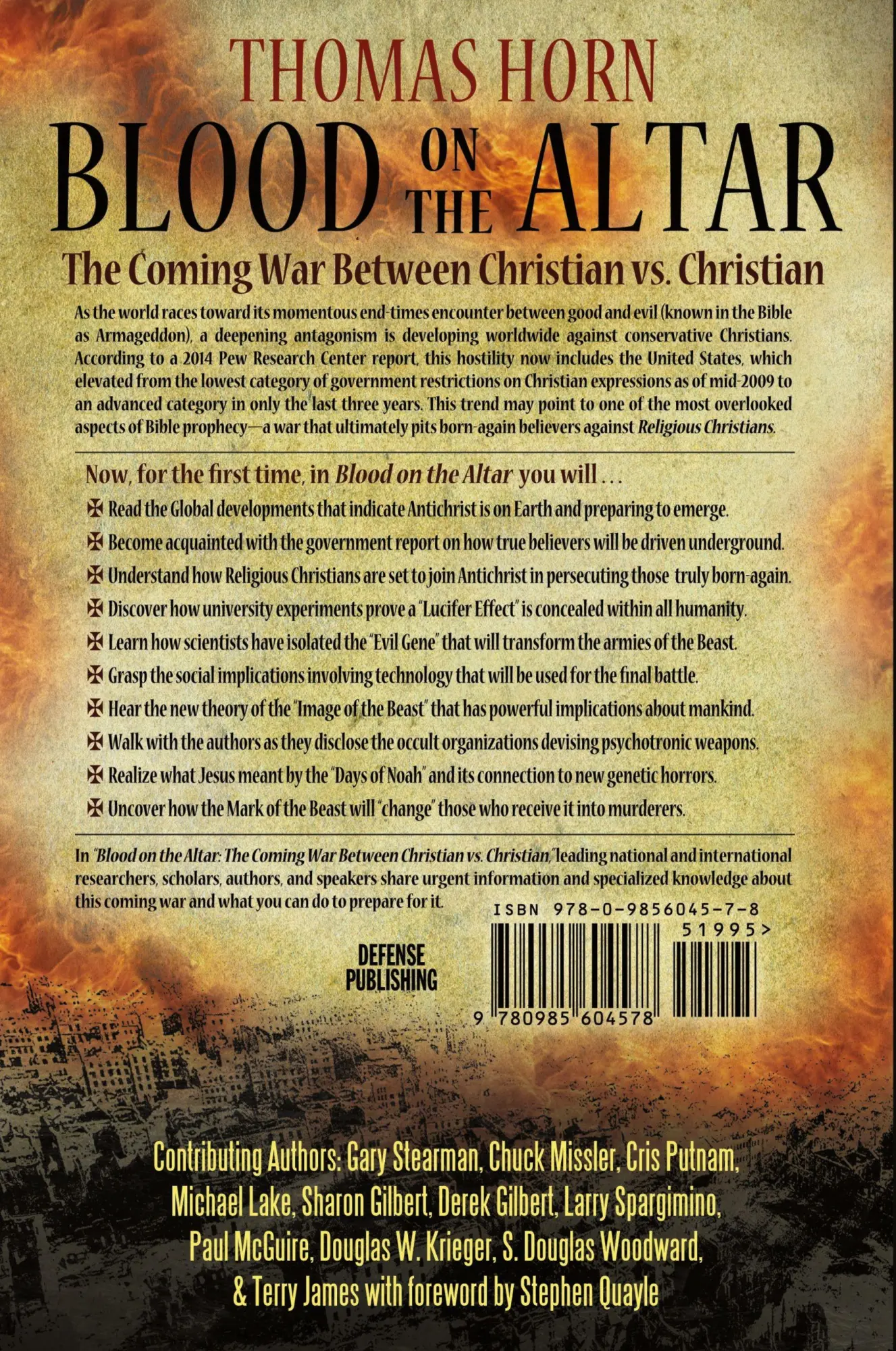 Rückseite: 9780985604578 | Blood on the Altar | The Coming War Between Christian vs. Christian