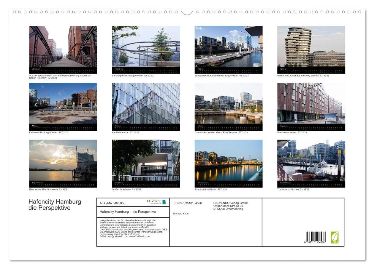 Bild: 9783516104578 | Hafencity Hamburg - die Perspektive (Wandkalender 2026 DIN A2...
