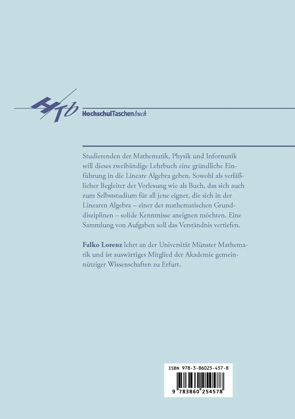 Rückseite: 9783860254578 | Lineare Algebra II | Falko Lorenz | Taschenbuch | viii | Deutsch