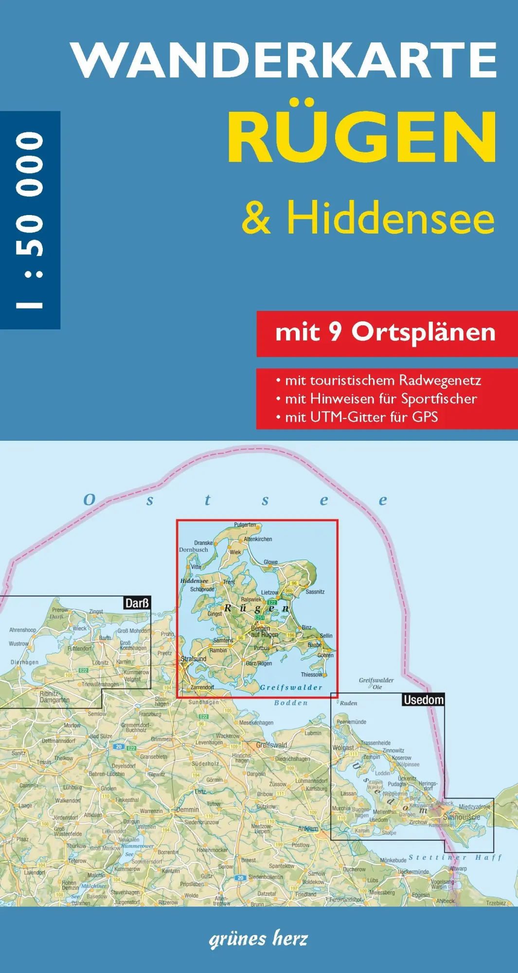 Cover: 9783866364578 | Wanderkarte Rügen &amp; Hiddensee | (Land-)Karte | Wanderkarten 1:50.000
