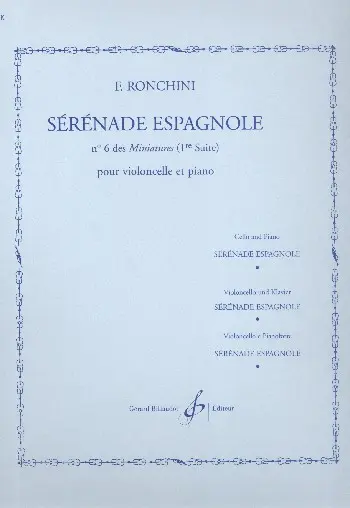 Cover: 9790043004578 | Sérénade espagnole pour violoncelle et piano | Ferdinand Ronchini