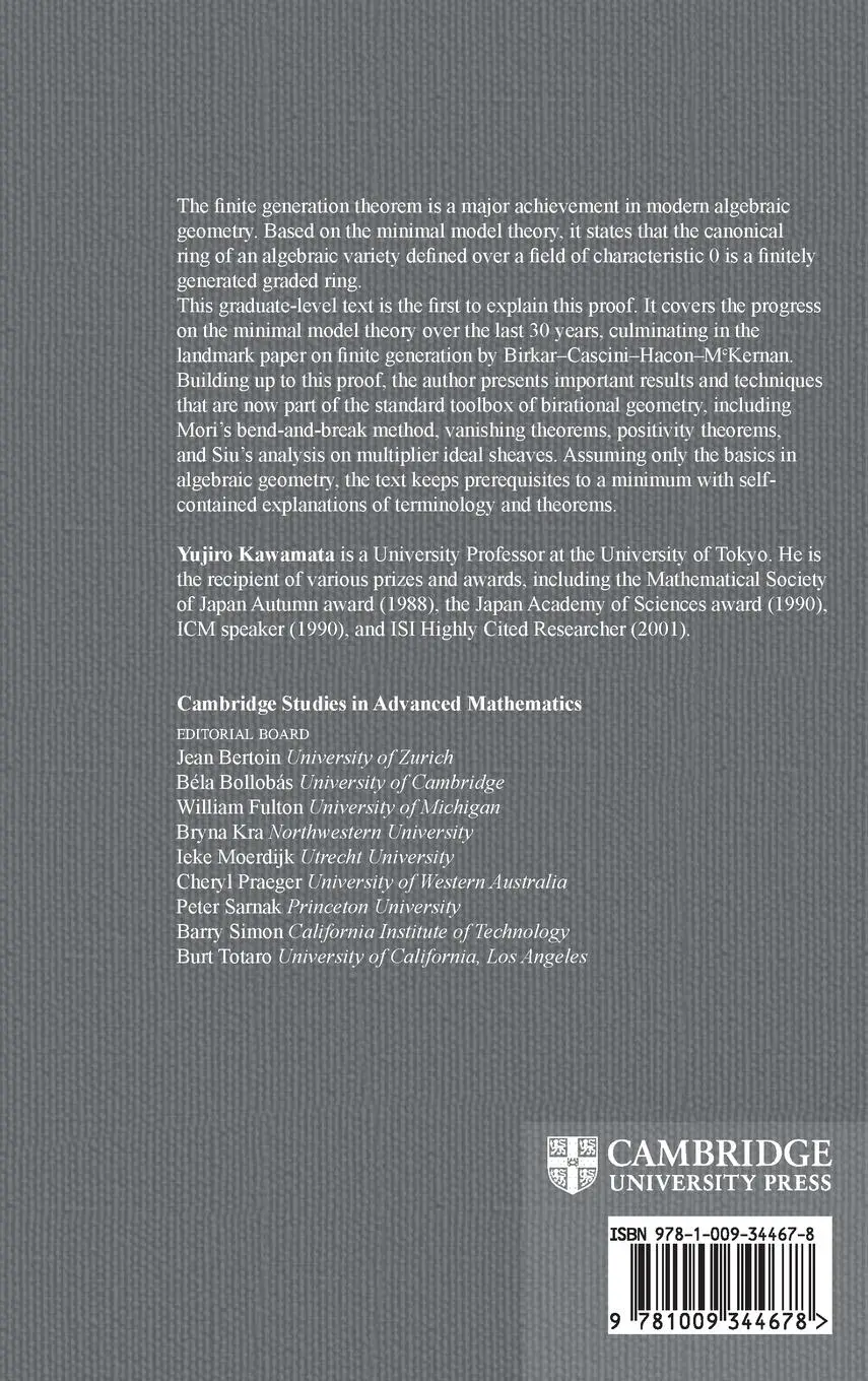 Rückseite: 9781009344678 | Algebraic Varieties | Minimal Models and Finite Generation | Kawamata