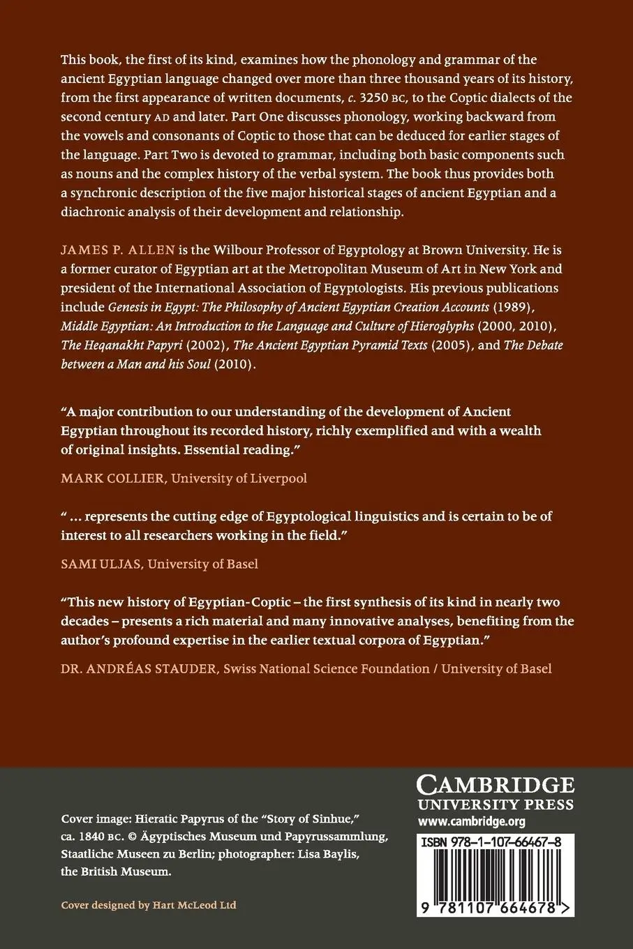 Rückseite: 9781107664678 | The Ancient Egyptian Language | James P. Allen | Taschenbuch | 2013