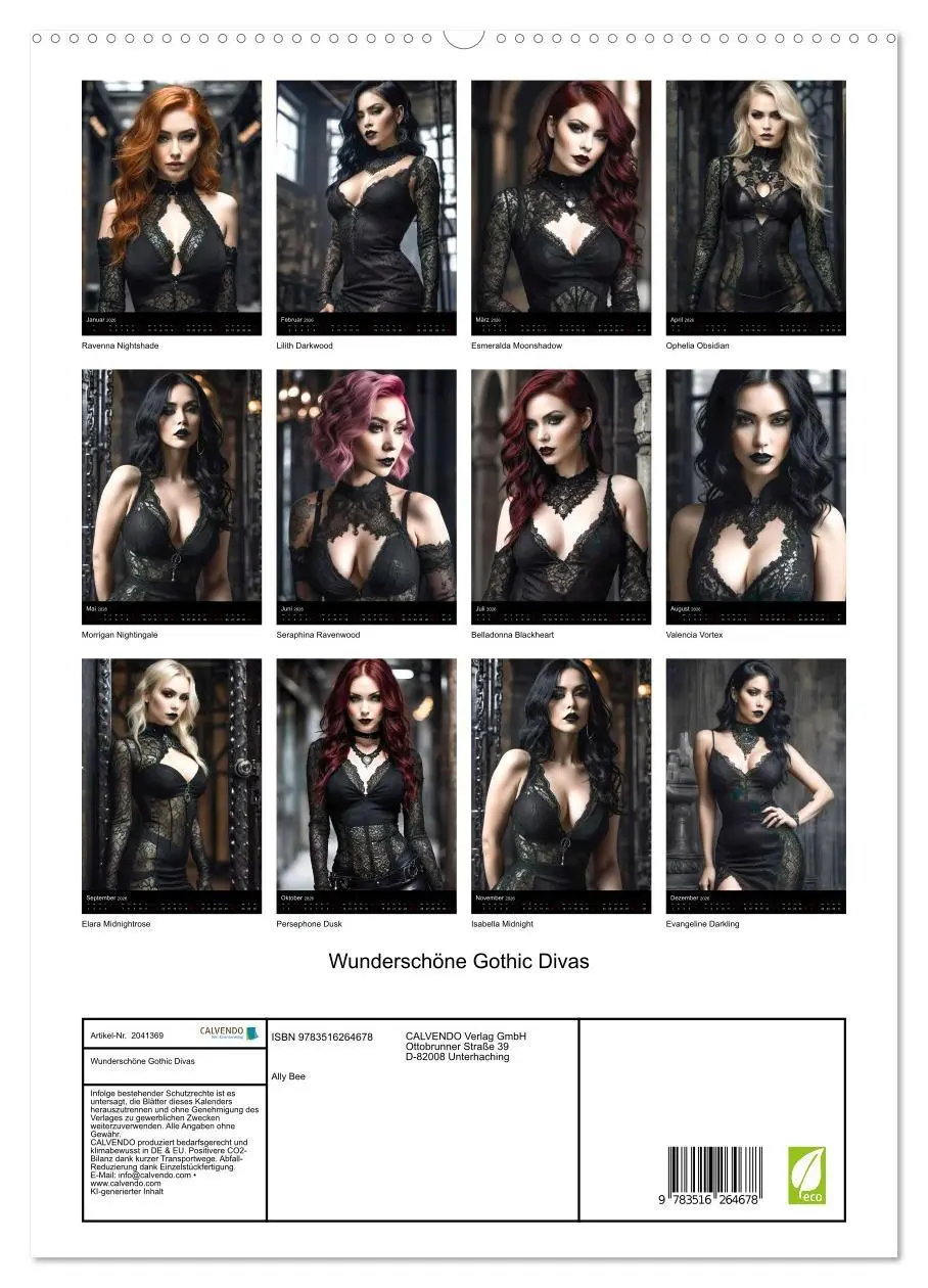 Bild: 9783516264678 | Wunderschöne Gothic Divas (hochwertiger Premium Wandkalender 2026...