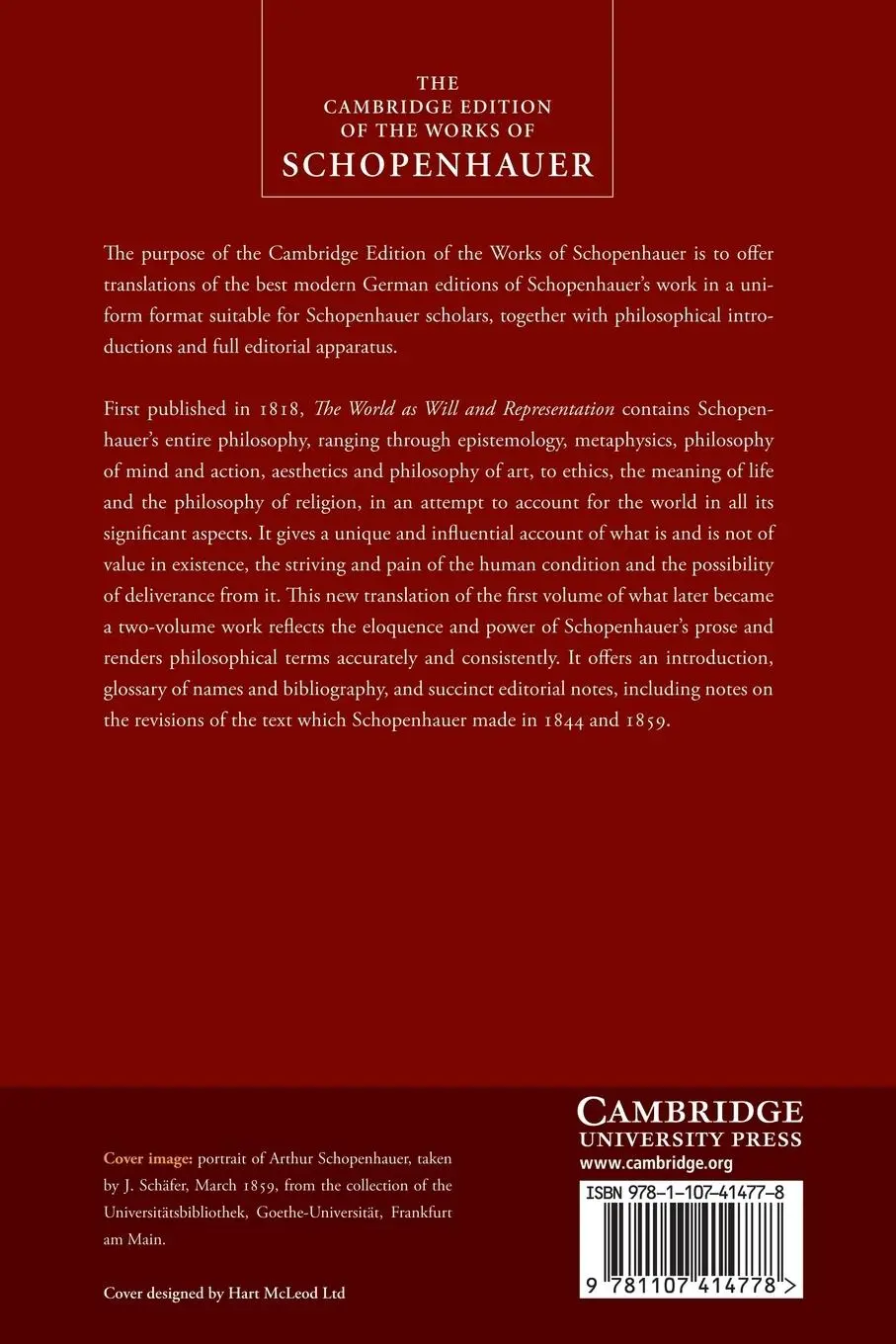 Rückseite: 9781107414778 | Schopenhauer | 'The World as Will and Representation': Volume 1 | Buch