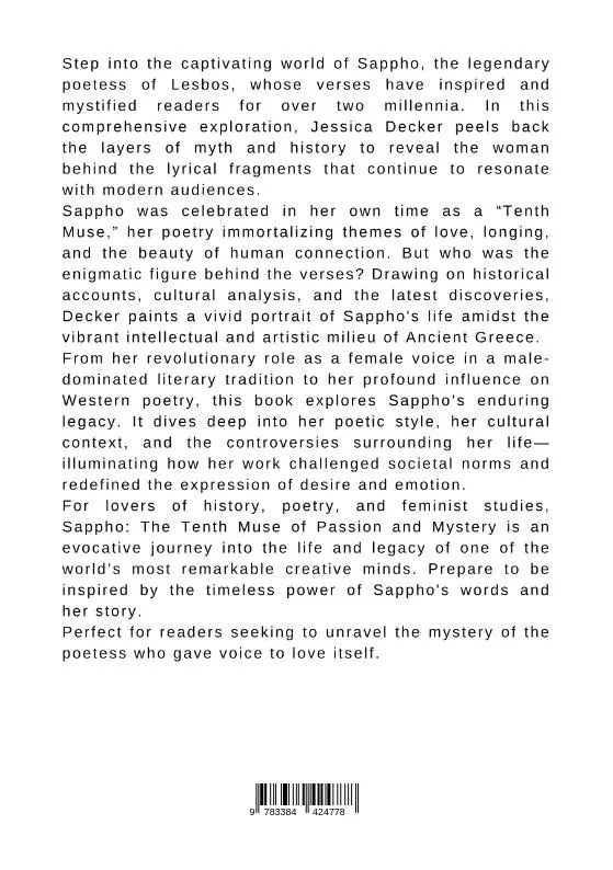 Rückseite: 9783384424778 | Sappho: The Tenth Muse of Passion and Mystery | Jessica Decker | Buch