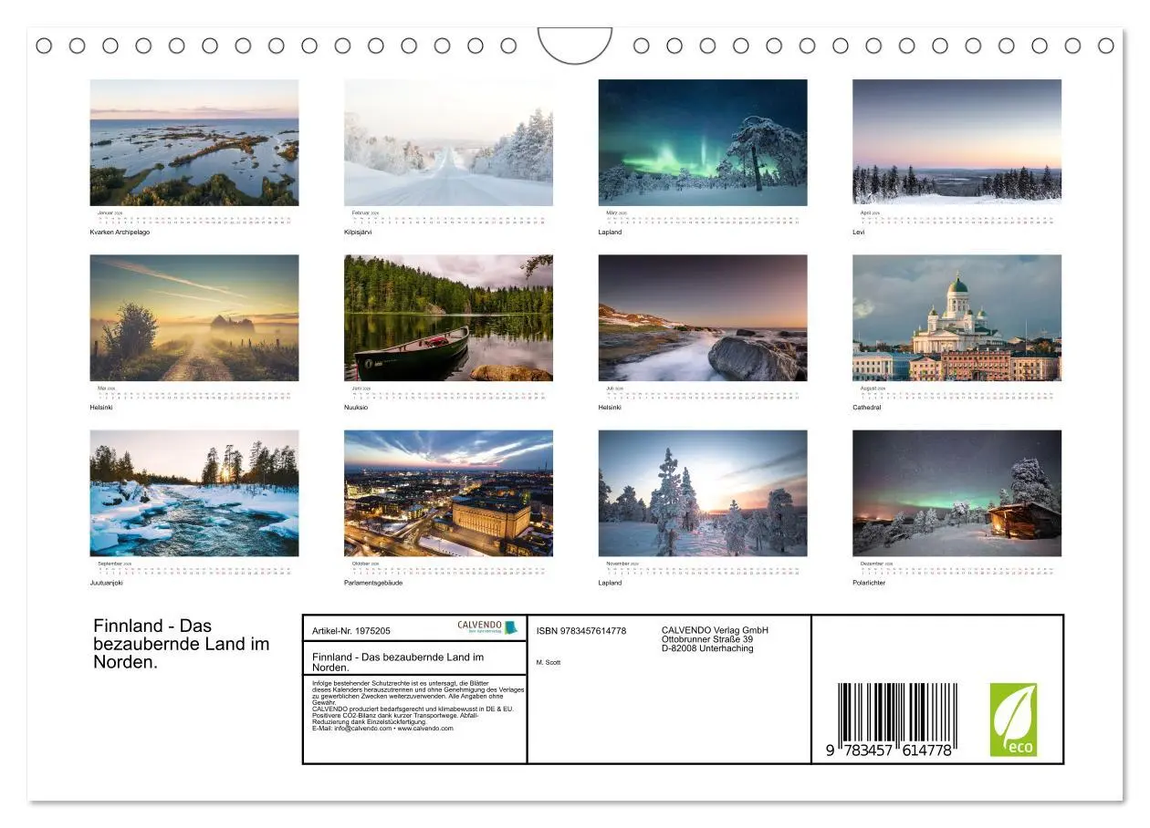 Bild: 9783457614778 | Finnland - Das bezaubernde Land im Norden. (Wandkalender 2026 DIN...
