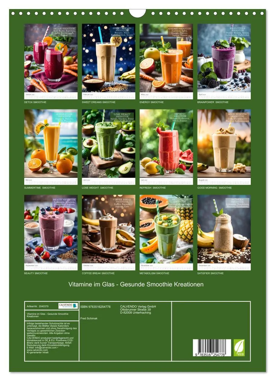 Bild: 9783516254778 | Vitamine im Glas - Gesunde Smoothie Kreationen (Wandkalender 2026...