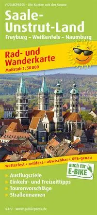 Cover: 9783747304778 | Saale-Unstrut-Land 1 : 50 000 | (Land-)Karte | Rad- und Wanderkarte