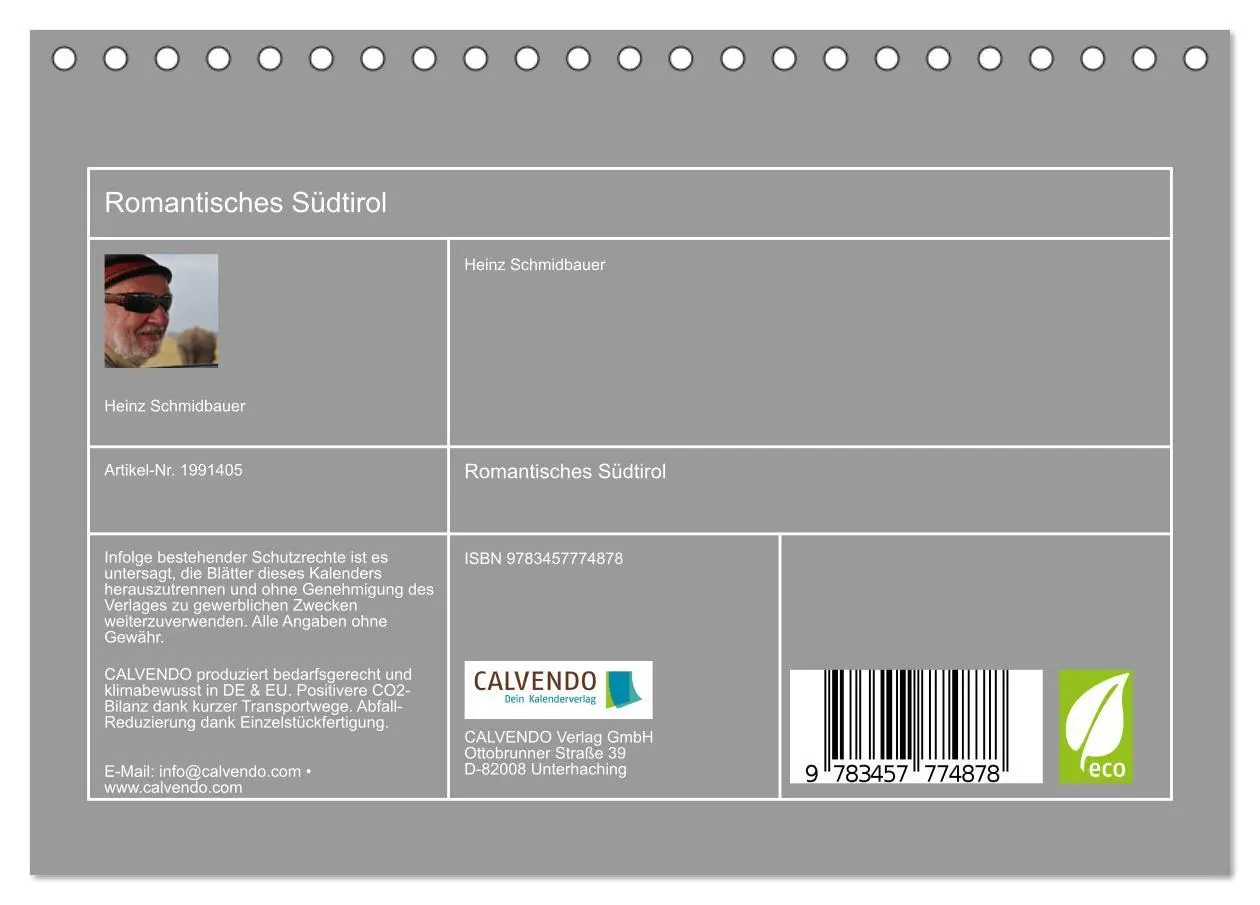 Bild: 9783457774878 | Romantisches Südtirol (Tischkalender 2026 DIN A5 quer), CALVENDO...
