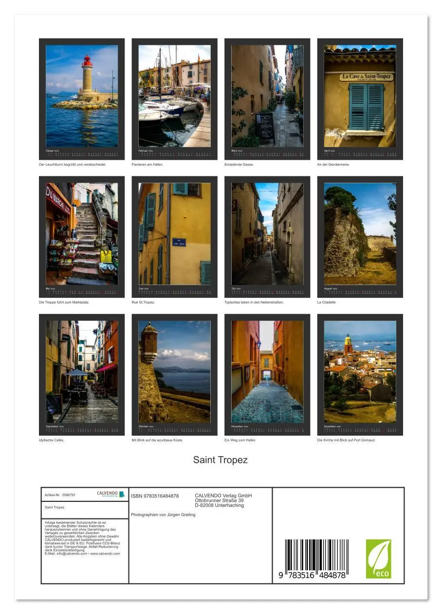 Bild: 9783516484878 | Saint Tropez (Wandkalender 2026 DIN A4 hoch), CALVENDO Monatskalender
