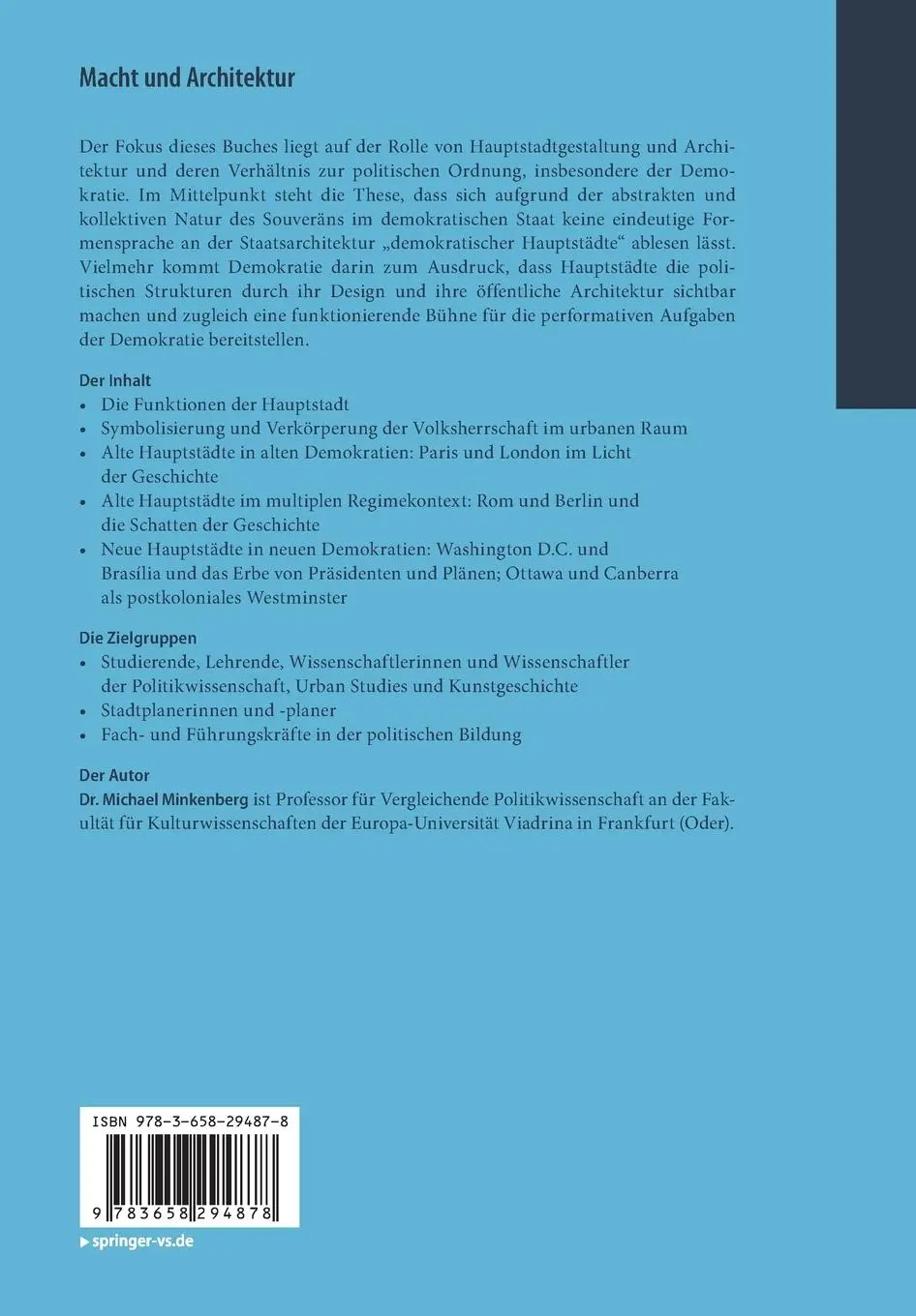 Rückseite: 9783658294878 | Macht und Architektur | Michael Minkenberg | Taschenbuch | ix | 2020