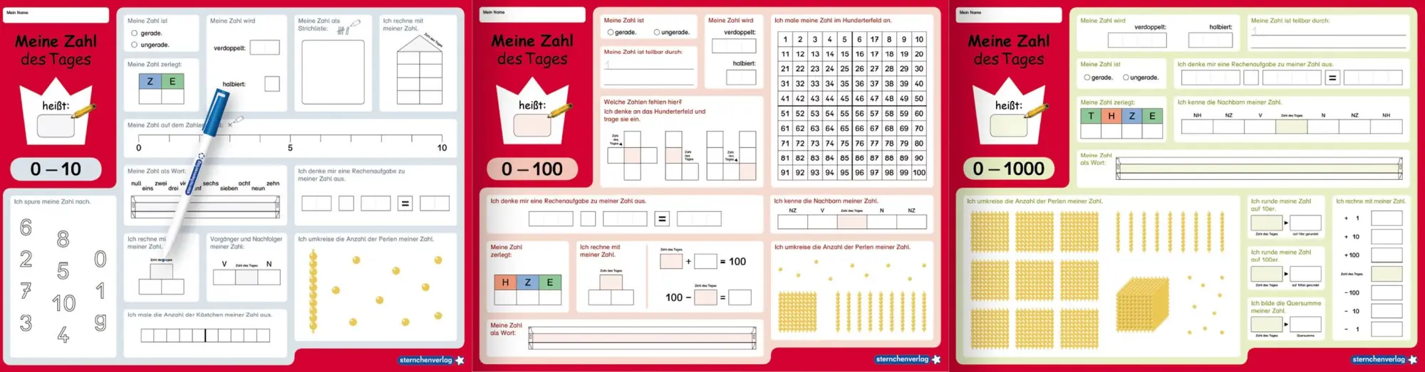Bild: 9783946904878 | Meine Zahl des Tages 0-10 und 0-20 - wiederbeschreibbare Lerntafel...