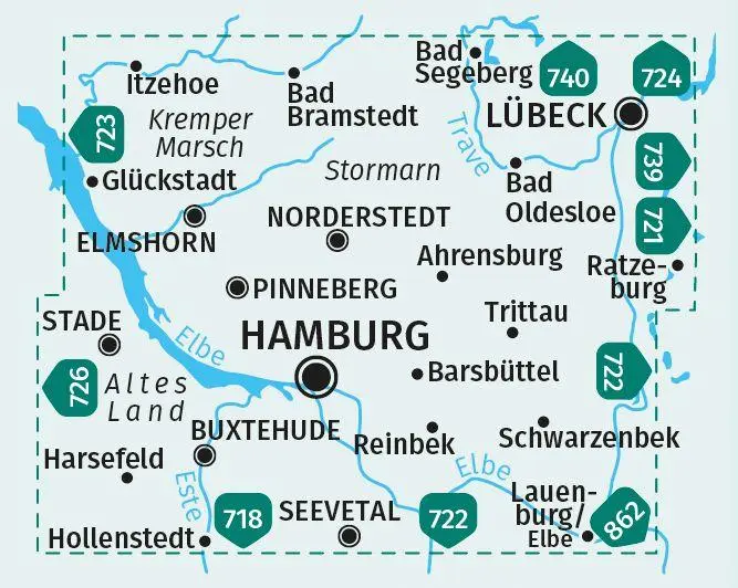 Bild: 9783991214878 | KOMPASS Wanderkarten-Set 725 Hamburg und Umgebung (2 Karten) 1:50.000