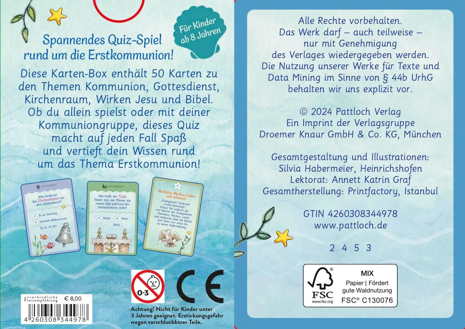 Rückseite: 4260308344978 | Der Wunschfisch. 50 x Spiel- und Rätselspaß zur Erstkommunion | Verlag
