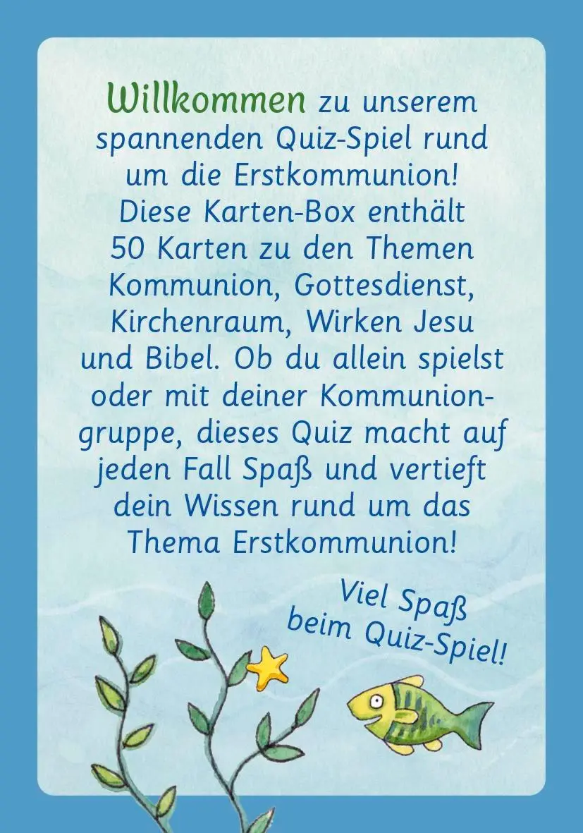 Bild: 4260308344978 | Der Wunschfisch. 50 x Spiel- und Rätselspaß zur Erstkommunion | Verlag