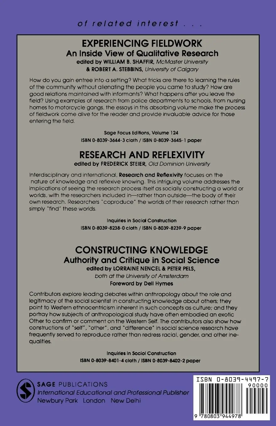 Rückseite: 9780803944978 | Investigating Subjectivity | Research on Lived Experience | Buch