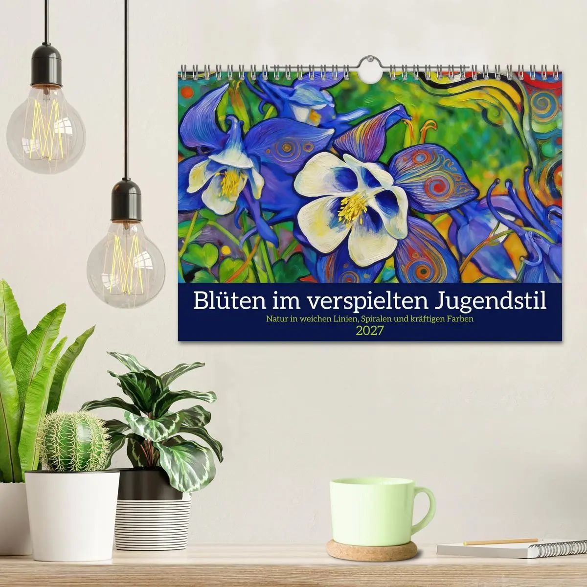 Bild: 9783516784978 | Blüten im verspielten Jugendstil (Wandkalender 2027 DIN A4 quer),...