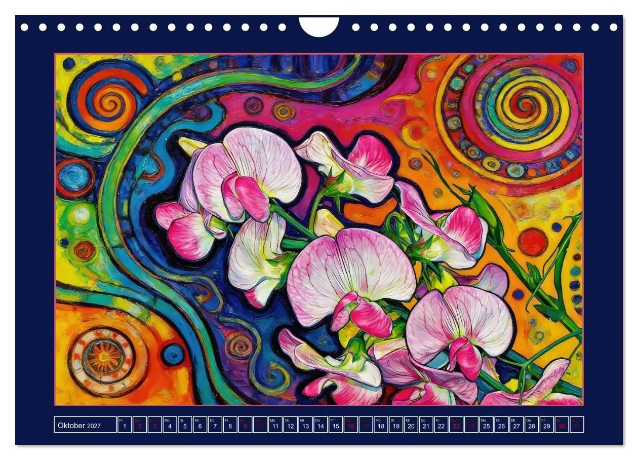 Bild: 9783516784978 | Blüten im verspielten Jugendstil (Wandkalender 2027 DIN A4 quer),...