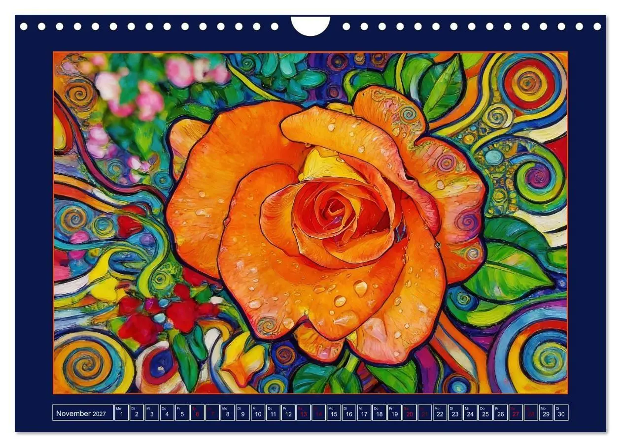 Bild: 9783516784978 | Blüten im verspielten Jugendstil (Wandkalender 2027 DIN A4 quer),...