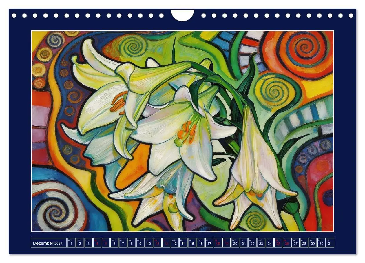 Bild: 9783516784978 | Blüten im verspielten Jugendstil (Wandkalender 2027 DIN A4 quer),...