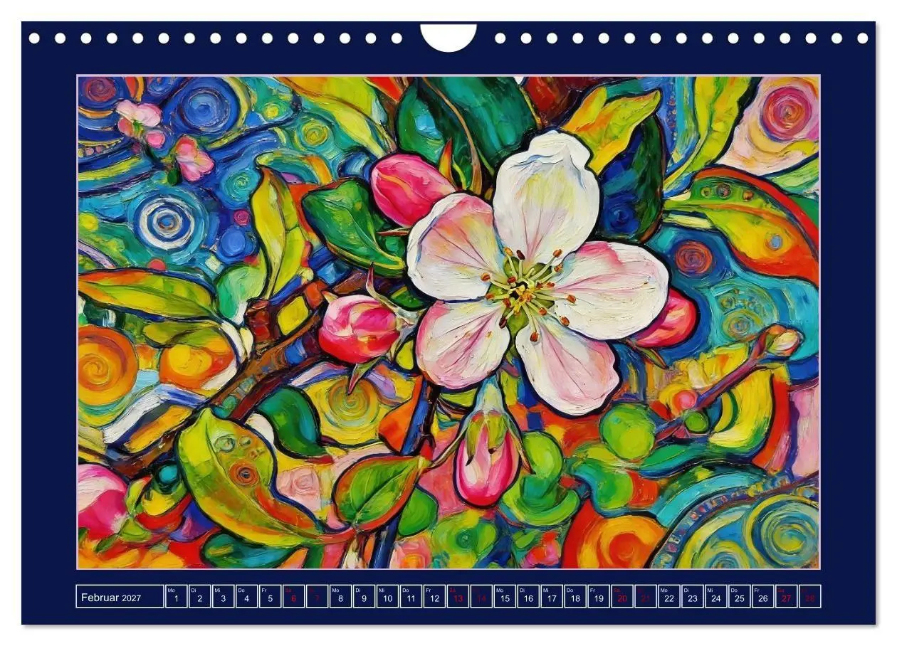 Bild: 9783516784978 | Blüten im verspielten Jugendstil (Wandkalender 2027 DIN A4 quer),...