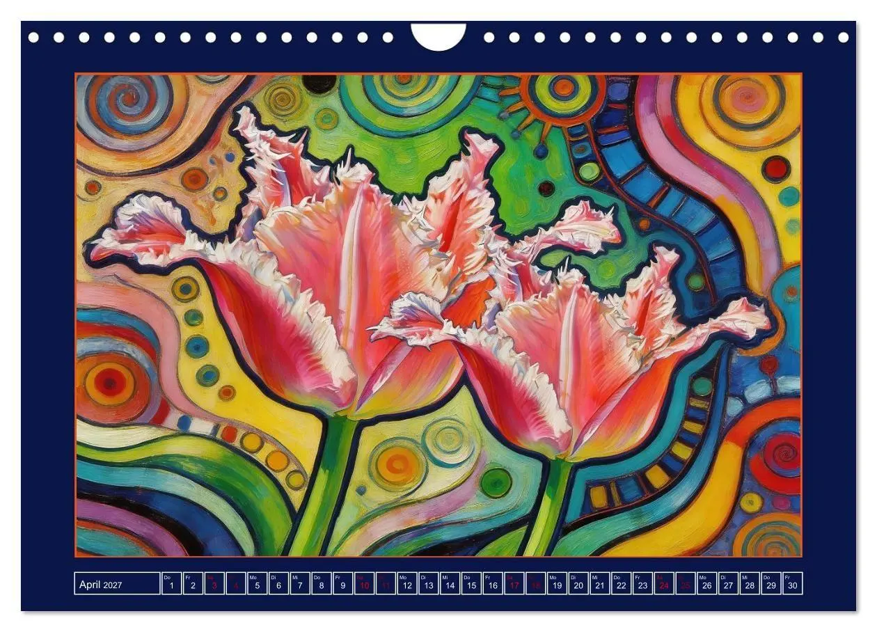 Bild: 9783516784978 | Blüten im verspielten Jugendstil (Wandkalender 2027 DIN A4 quer),...