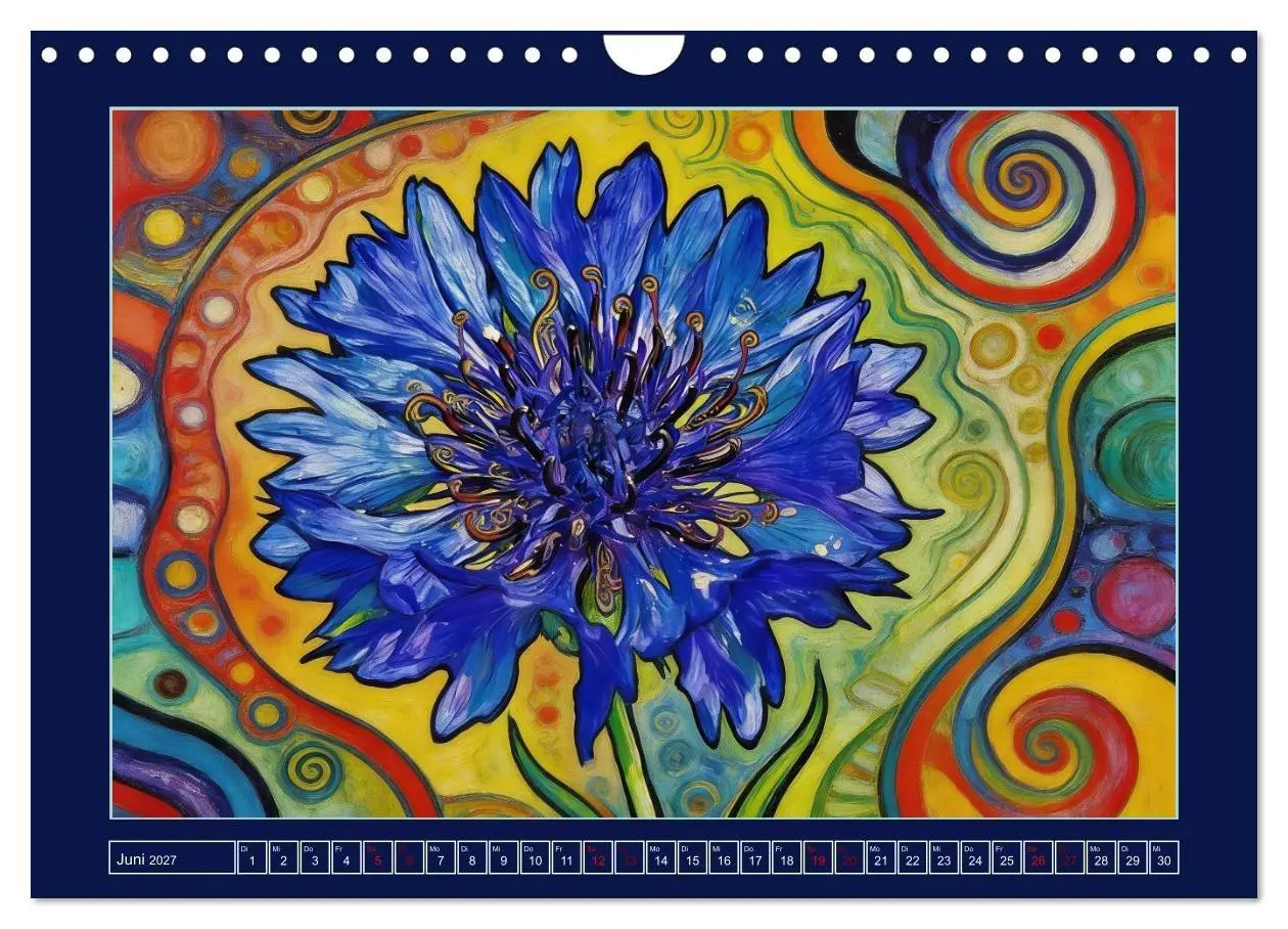Bild: 9783516784978 | Blüten im verspielten Jugendstil (Wandkalender 2027 DIN A4 quer),...