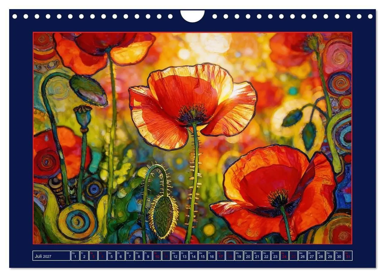 Bild: 9783516784978 | Blüten im verspielten Jugendstil (Wandkalender 2027 DIN A4 quer),...