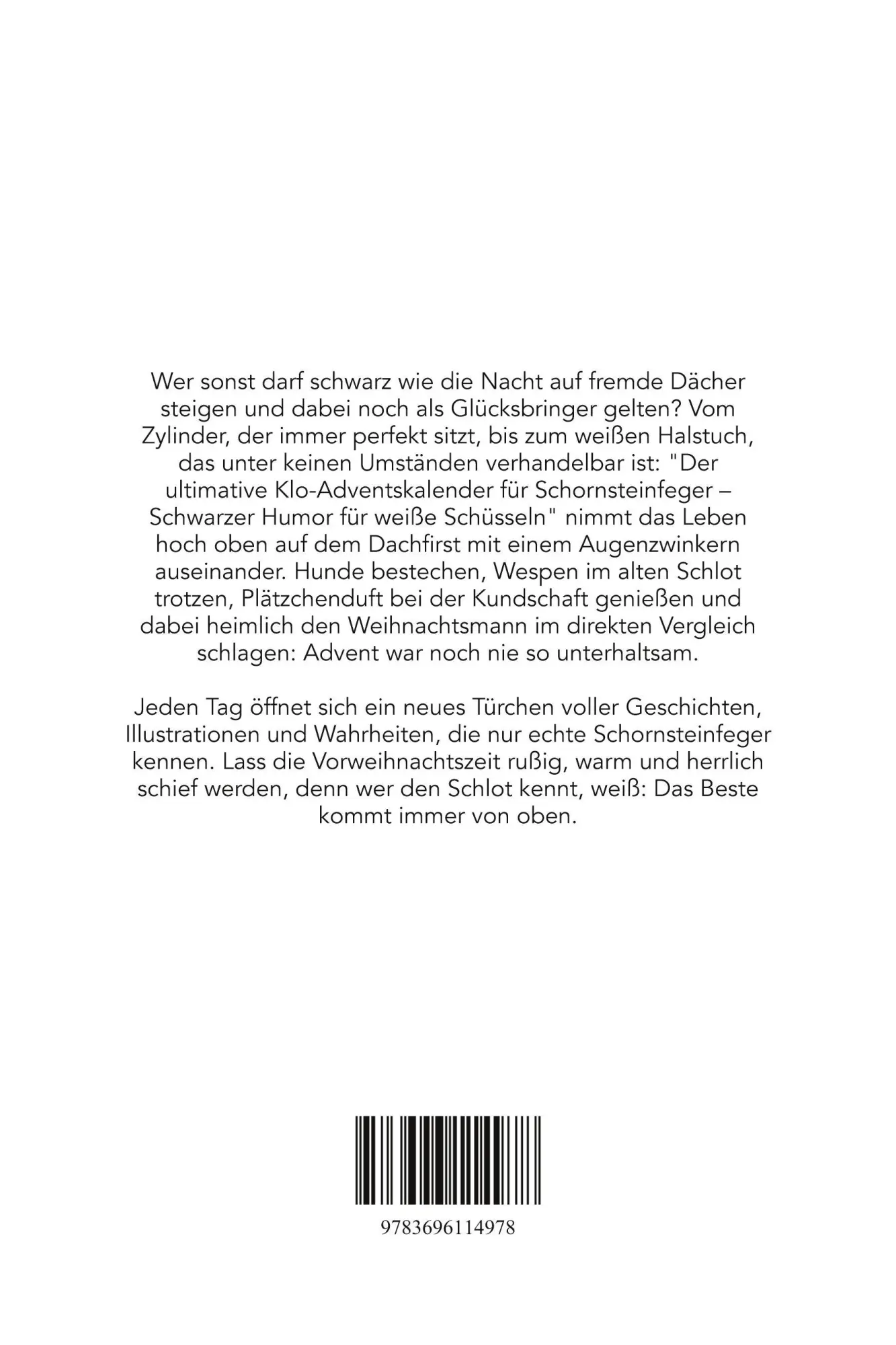 Rückseite: 9783696114978 | Der ultimative Klo-Adventskalender für Schornsteinfeger | Lucy Fuchs