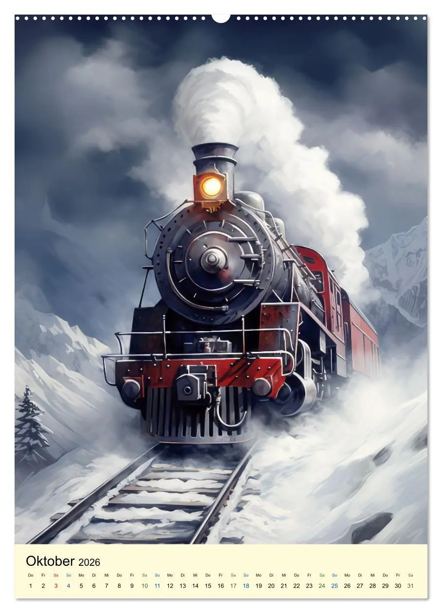 Bild: 9783516295078 | Steampunk Lokomotiven (Wandkalender 2026 DIN A2 hoch), CALVENDO...