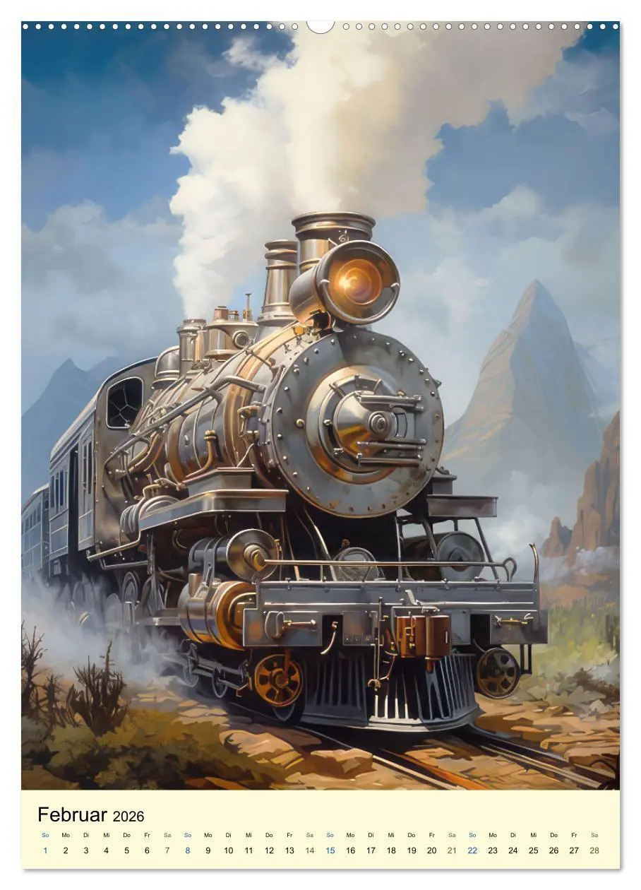 Bild: 9783516295078 | Steampunk Lokomotiven (Wandkalender 2026 DIN A2 hoch), CALVENDO...