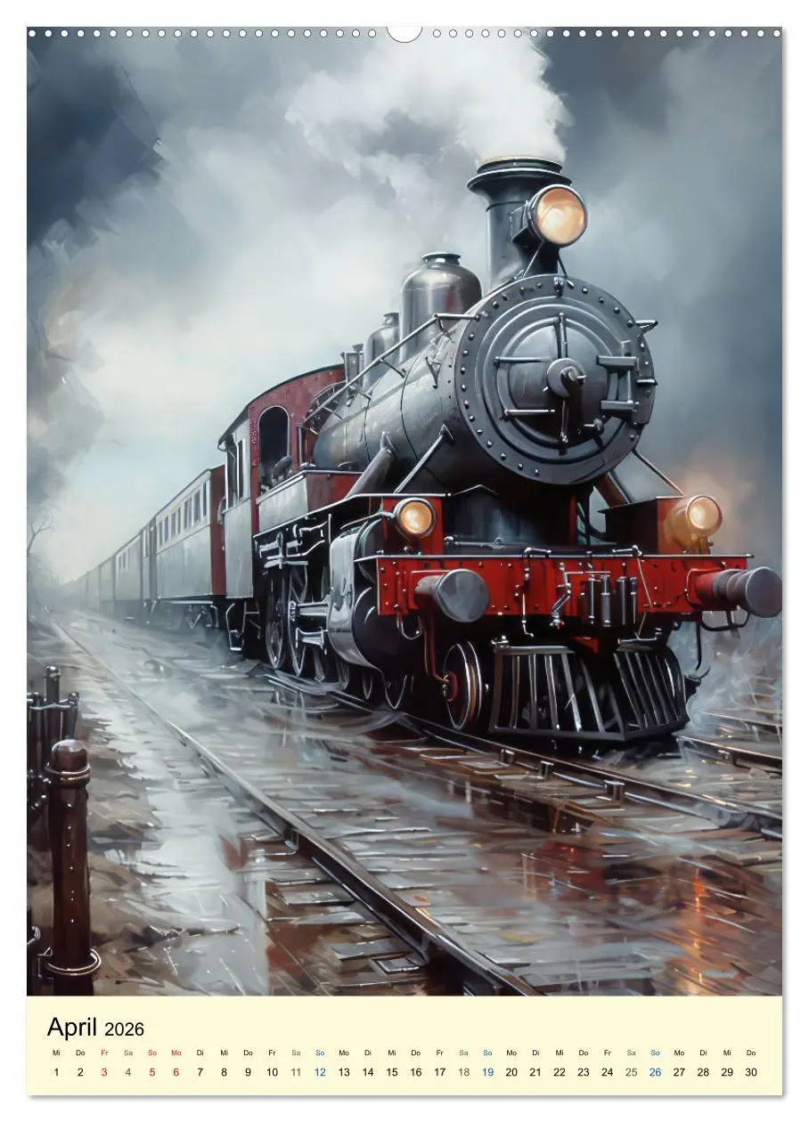 Bild: 9783516295078 | Steampunk Lokomotiven (Wandkalender 2026 DIN A2 hoch), CALVENDO...
