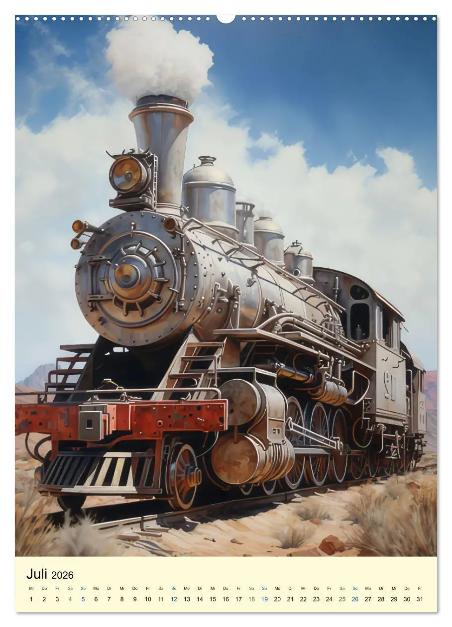 Bild: 9783516295078 | Steampunk Lokomotiven (Wandkalender 2026 DIN A2 hoch), CALVENDO...
