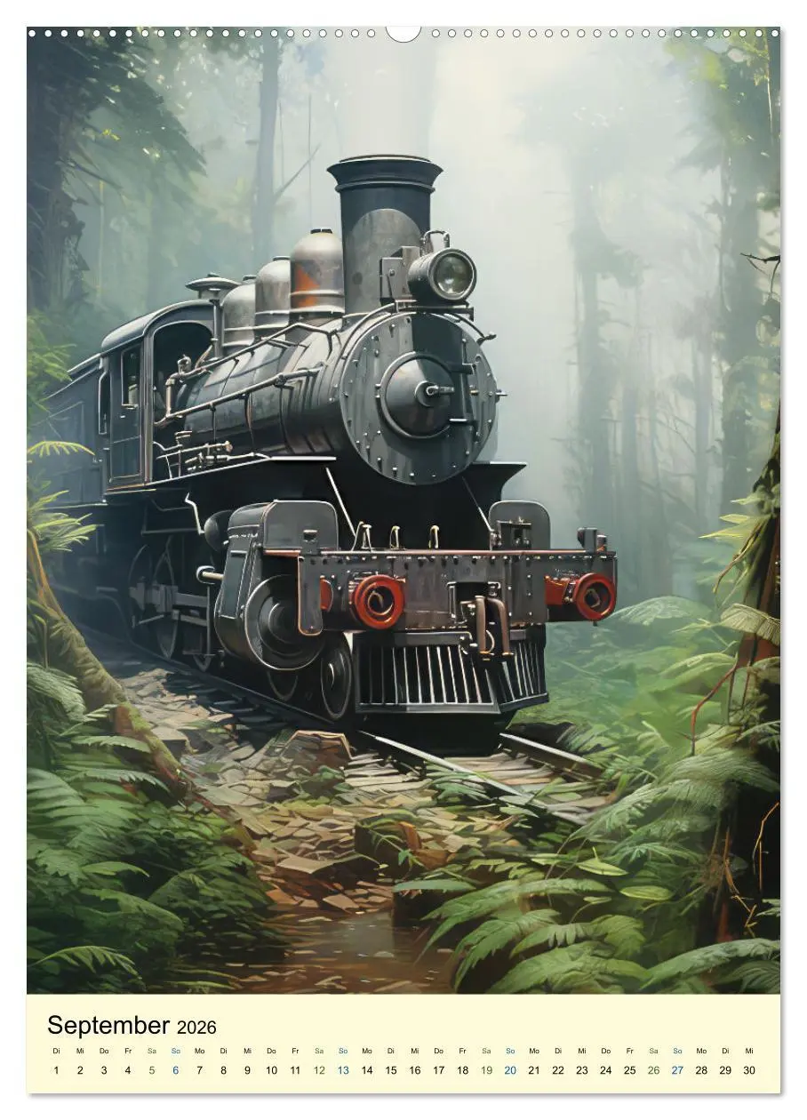 Bild: 9783516295078 | Steampunk Lokomotiven (Wandkalender 2026 DIN A2 hoch), CALVENDO...