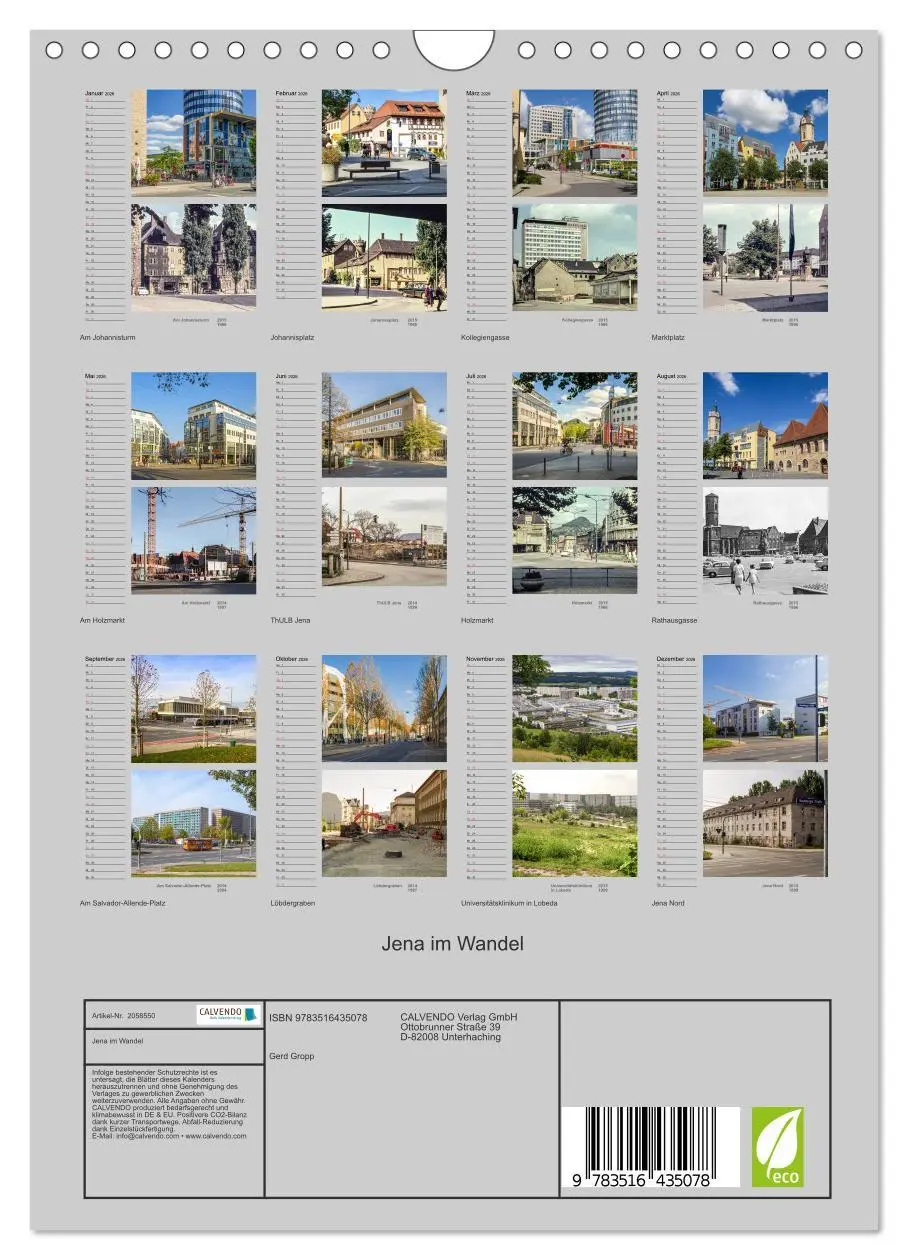Bild: 9783516435078 | Jena im Wandel (Wandkalender 2026 DIN A4 hoch), CALVENDO...