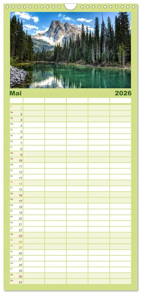 Bild: 9783516505078 | Familienplaner 2026 - British Columbia - Faszination Kanada mit 5...