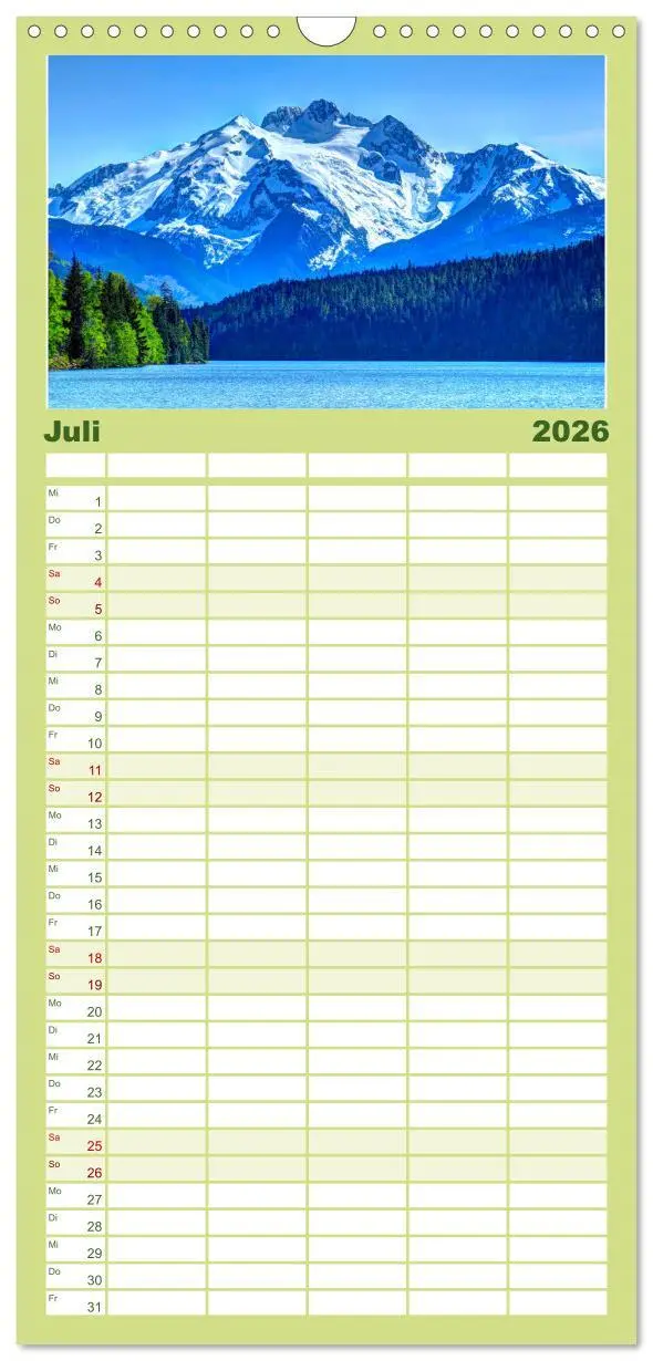 Bild: 9783516505078 | Familienplaner 2026 - British Columbia - Faszination Kanada mit 5...