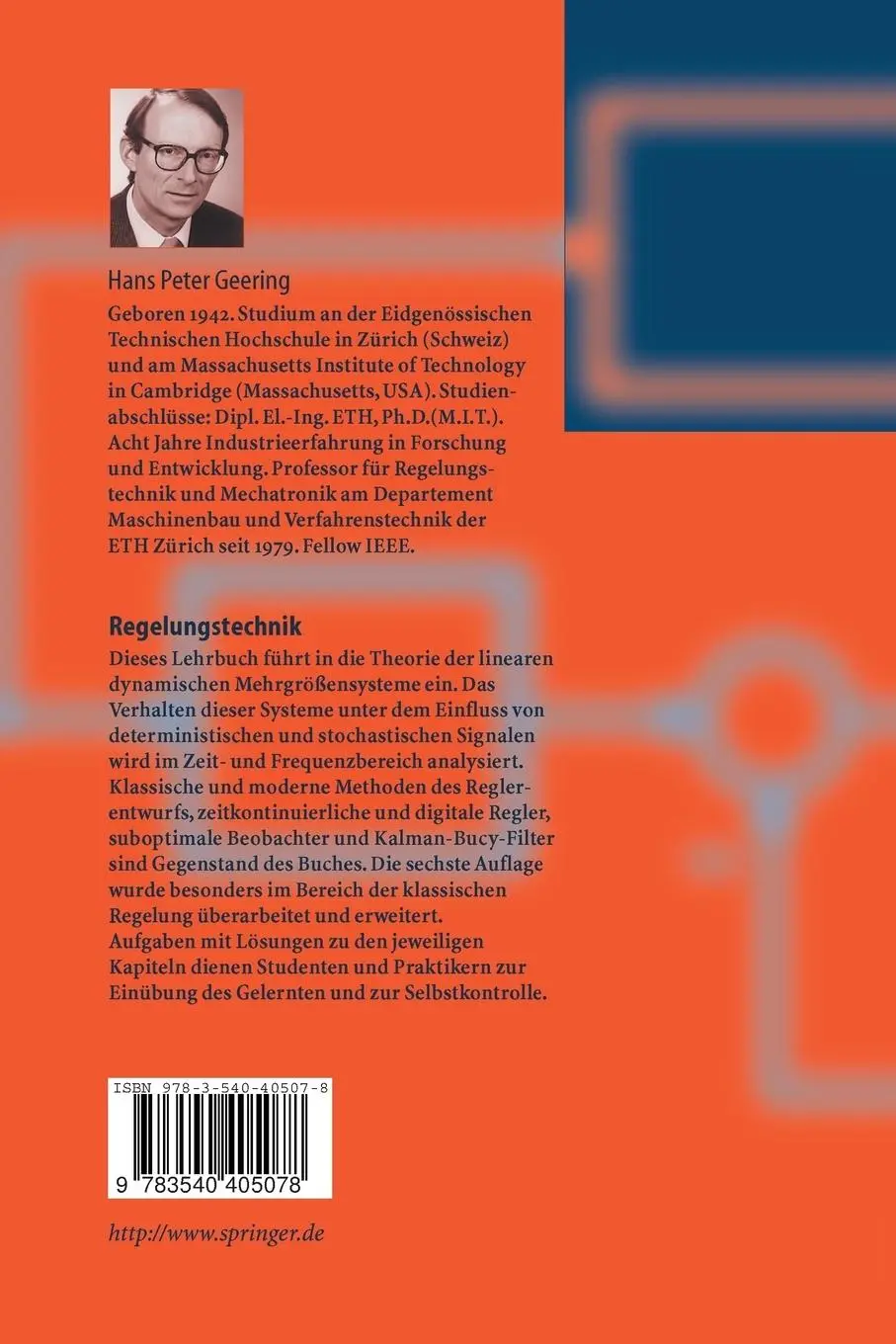 Rückseite: 9783540405078 | Regelungstechnik | Hans Peter Geering | Taschenbuch | xii | Deutsch