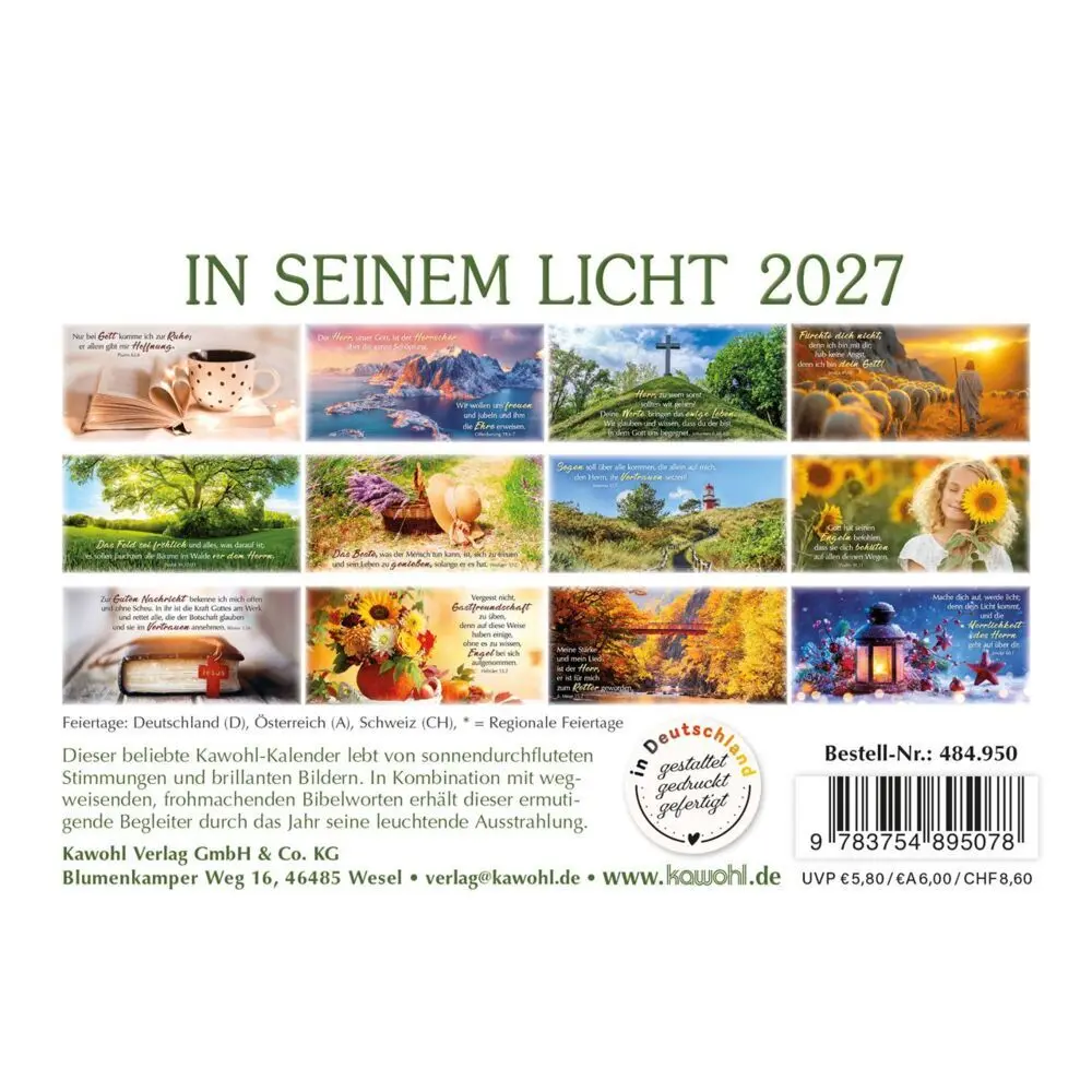 Bild: 9783754895078 | In seinem Licht 2027 | Kalender mit Stimmungsbildern und Bibelworten