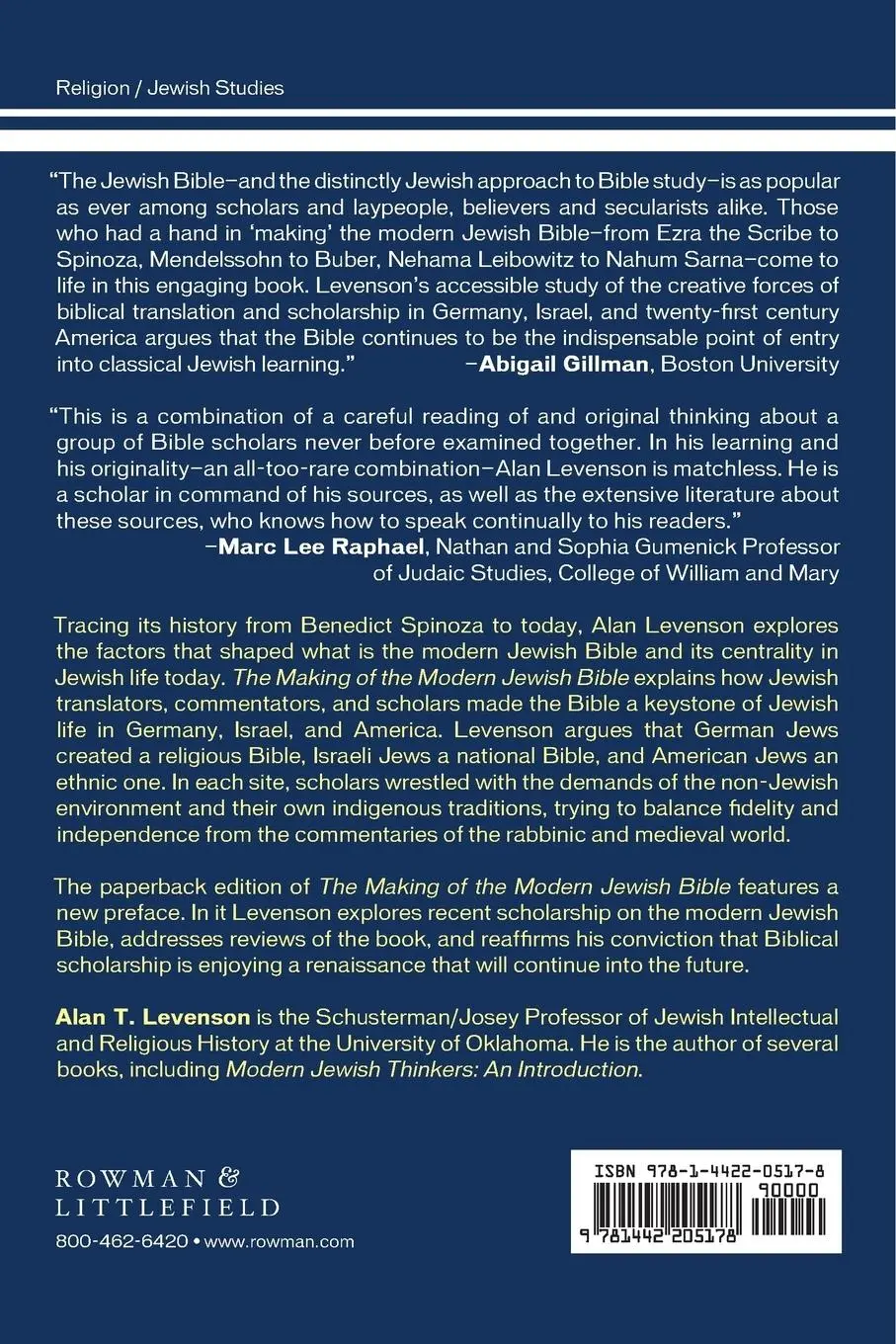 Rückseite: 9781442205178 | Making of the Modern Jewish Bible | Alan T. Levenson | Taschenbuch