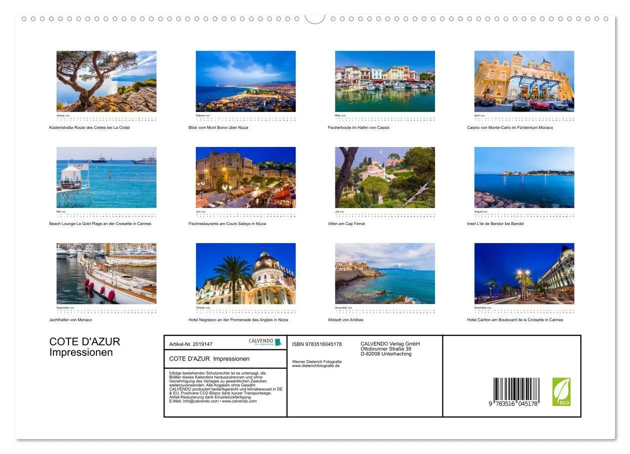 Bild: 9783516045178 | COTE D'AZUR Impressionen (hochwertiger Premium Wandkalender 2026...