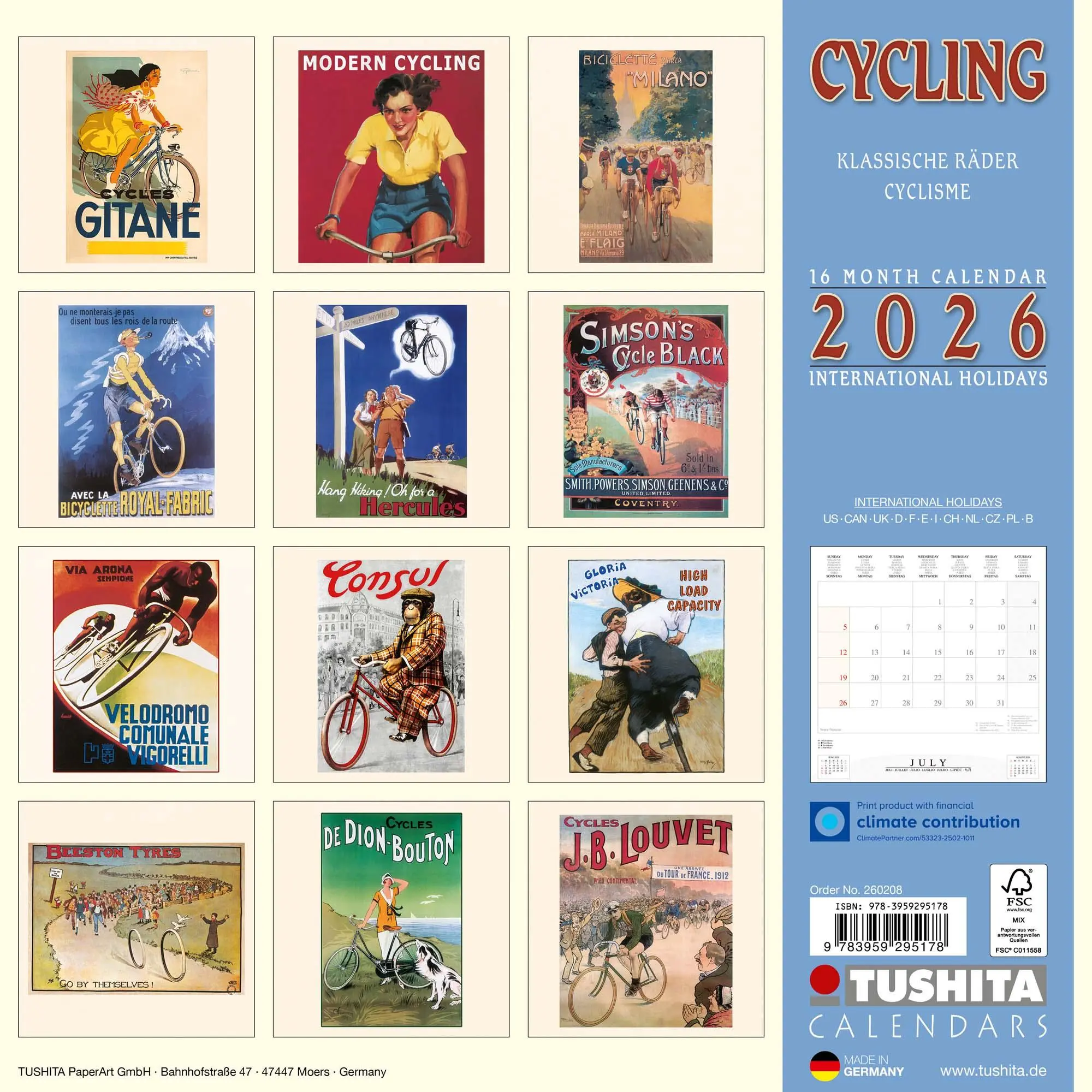 Rückseite: 9783959295178 | Cycling through History 2026 | Kalender 2026 | Kalender | 28 S. | 2026