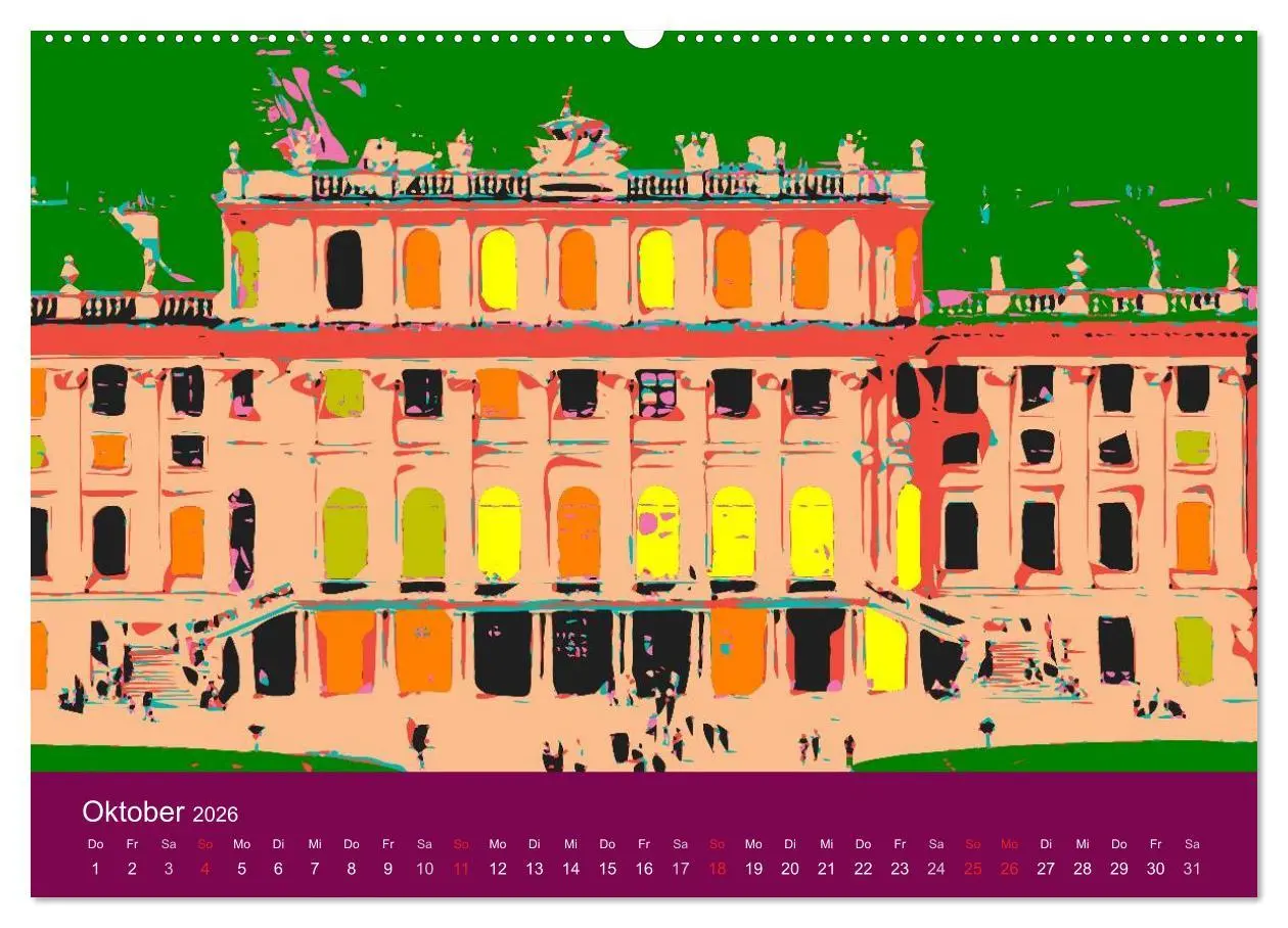 Bild: 9783516025378 | WIEN popartig (Wandkalender 2026 DIN A2 quer), CALVENDO Monatskalender